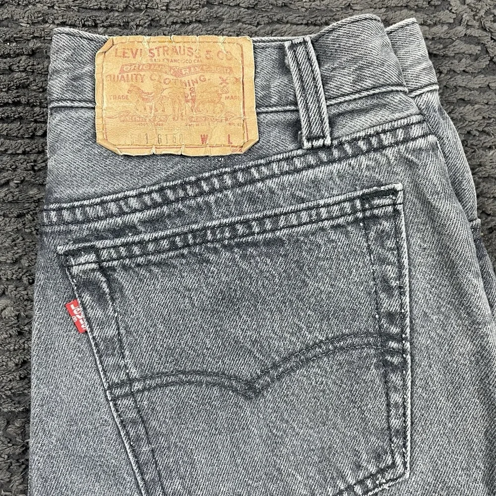 Vintage‎ Levi's 501 Women's 28x29 Jeans USA Made Black Gray Stonewash Denim 90s